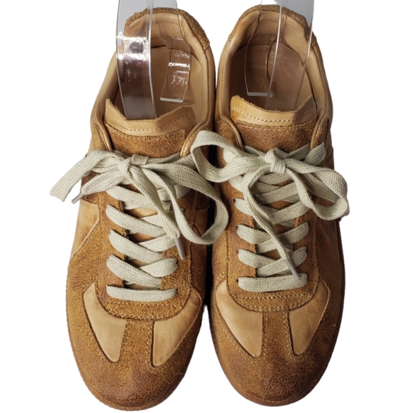 Handmade Leather Burnished Unisex Leather Walking Athleisure Casual Sneaker - Picture 5 of 12